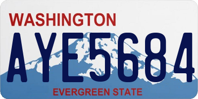 WA license plate AYE5684