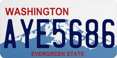 WA license plate AYE5686