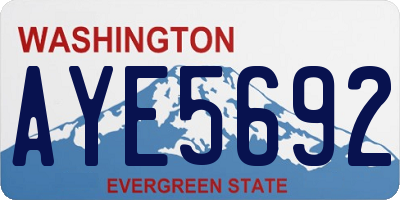 WA license plate AYE5692