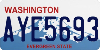 WA license plate AYE5693