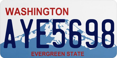 WA license plate AYE5698