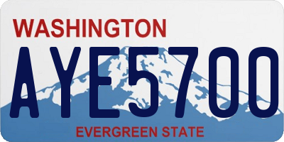 WA license plate AYE5700