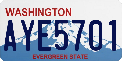 WA license plate AYE5701