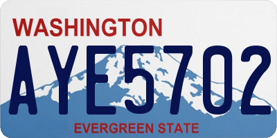 WA license plate AYE5702