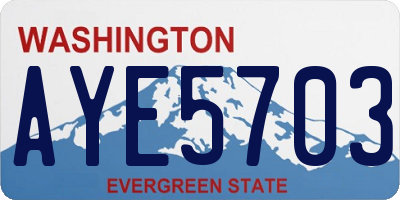 WA license plate AYE5703