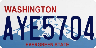 WA license plate AYE5704