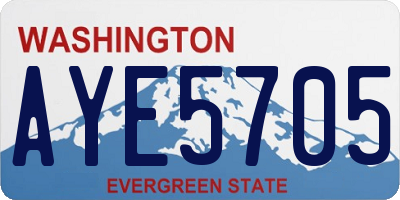 WA license plate AYE5705