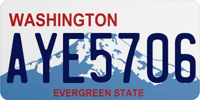 WA license plate AYE5706