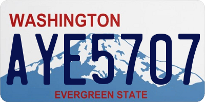 WA license plate AYE5707