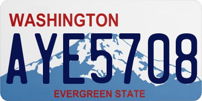 WA license plate AYE5708