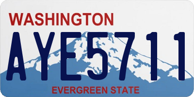 WA license plate AYE5711