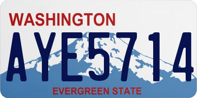 WA license plate AYE5714