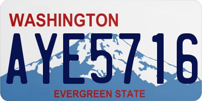 WA license plate AYE5716