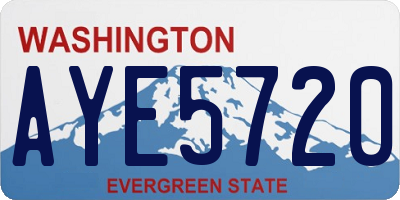 WA license plate AYE5720