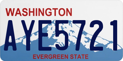 WA license plate AYE5721
