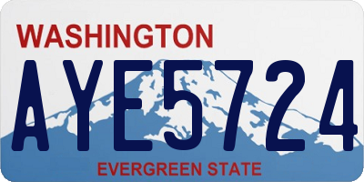 WA license plate AYE5724