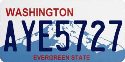 WA license plate AYE5727