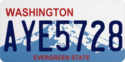 WA license plate AYE5728