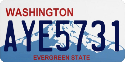 WA license plate AYE5731