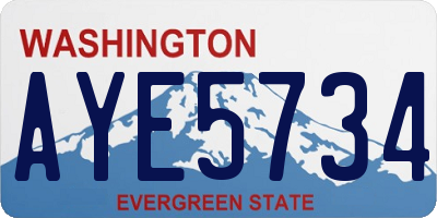 WA license plate AYE5734