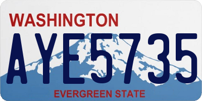 WA license plate AYE5735