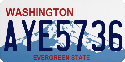 WA license plate AYE5736