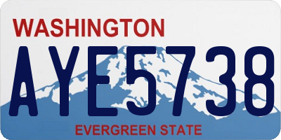 WA license plate AYE5738