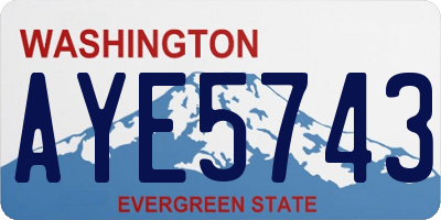 WA license plate AYE5743
