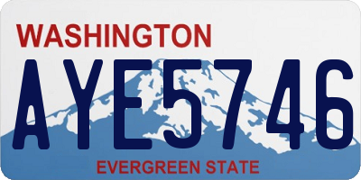 WA license plate AYE5746