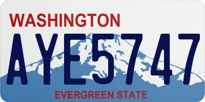 WA license plate AYE5747