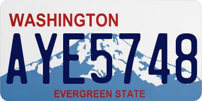 WA license plate AYE5748