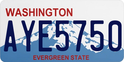WA license plate AYE5750