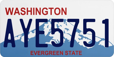 WA license plate AYE5751