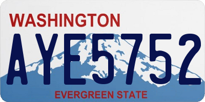 WA license plate AYE5752