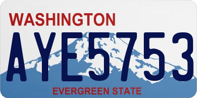WA license plate AYE5753