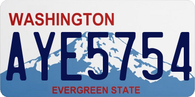 WA license plate AYE5754