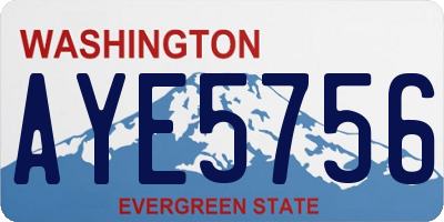 WA license plate AYE5756