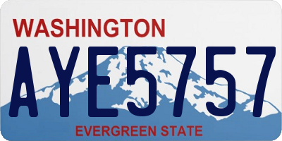 WA license plate AYE5757