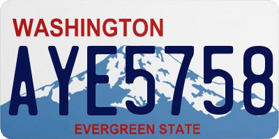 WA license plate AYE5758