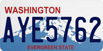 WA license plate AYE5762
