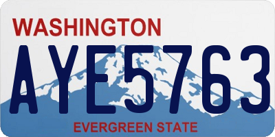 WA license plate AYE5763