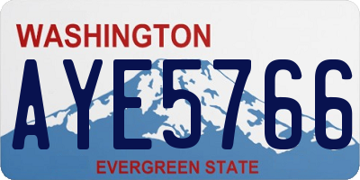 WA license plate AYE5766