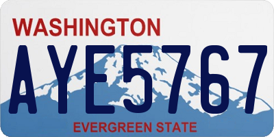 WA license plate AYE5767