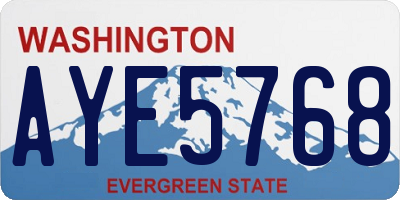 WA license plate AYE5768