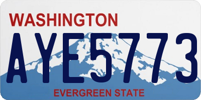 WA license plate AYE5773