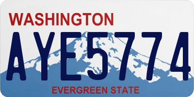 WA license plate AYE5774
