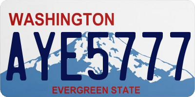 WA license plate AYE5777