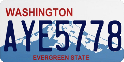 WA license plate AYE5778