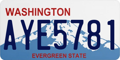 WA license plate AYE5781
