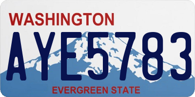 WA license plate AYE5783